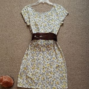 Yellow & Grey Stretch Dress